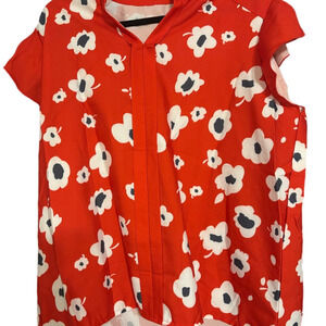 NWOT Red Floral Blouse 3xl